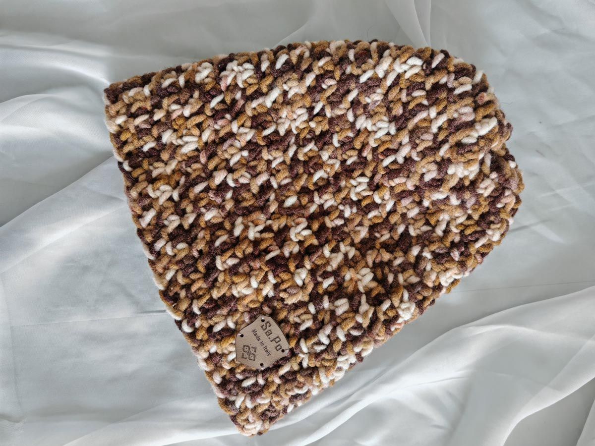 Cuffia Uncinetto - H. 23 CM X CIRC. 54 CM - Marrone