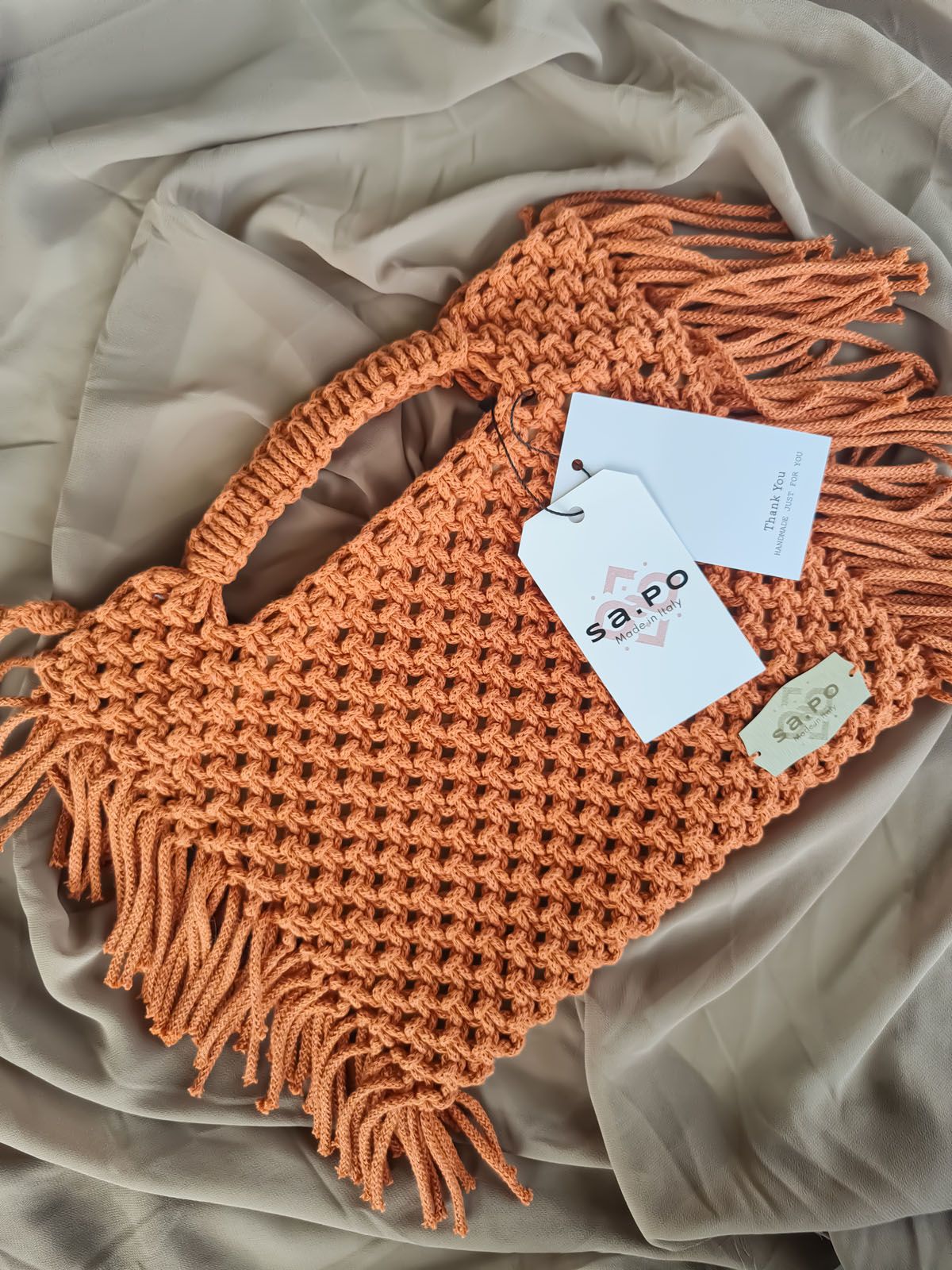 Dakota Crochet Bag – Terracotta